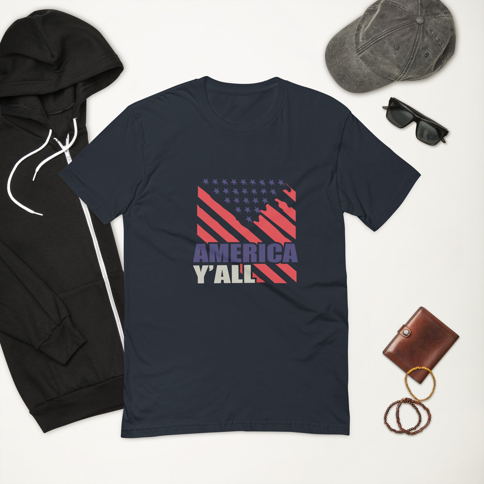 America Y'all Short Sleeve T-shirt - Midnight Navy / XS - Sport Finesse