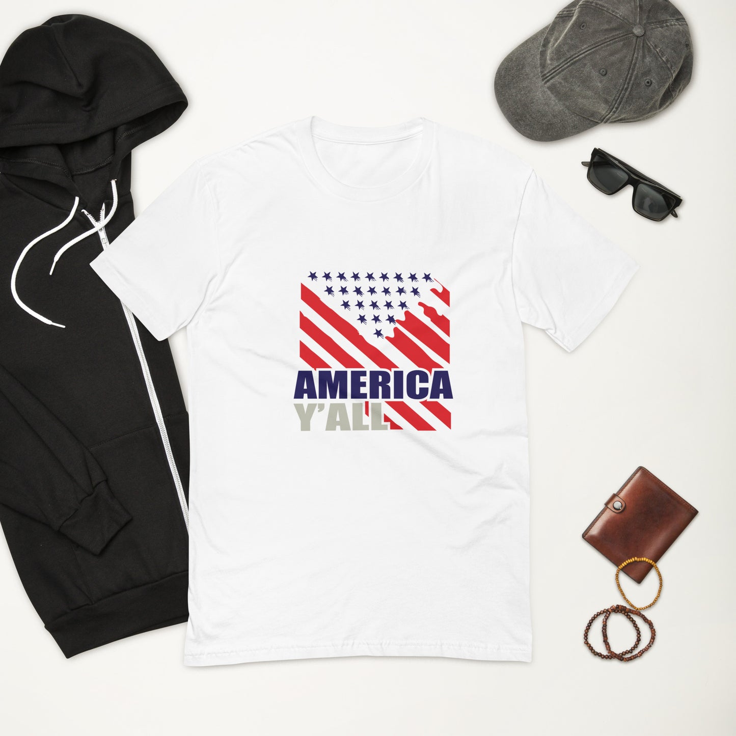 America Y'all Short Sleeve T-shirt - White / XS - Sport Finesse