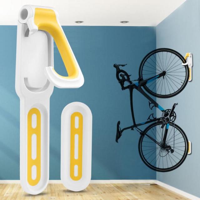Practical Wall Hook Holder Bicycle Stand - Yellow White - Sport Finesse