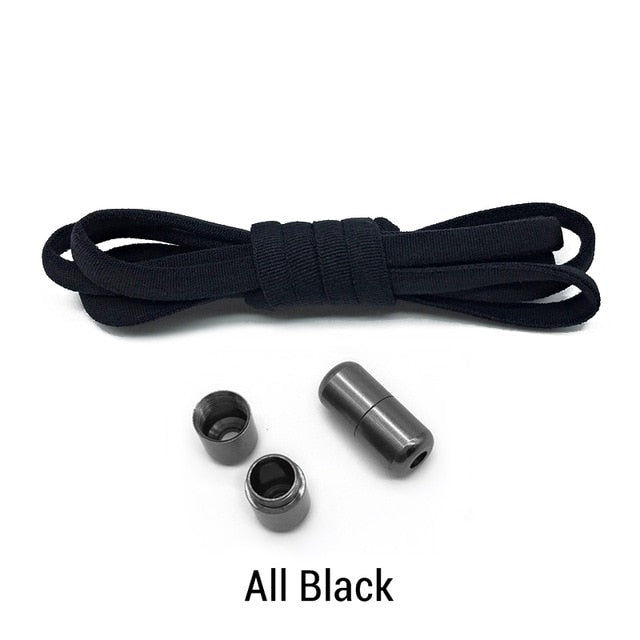 Elastic No Tie Shoelaces - All Black - Sport Finesse