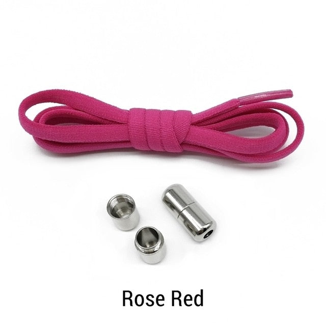 Elastic No Tie Shoelaces - Rose Red - Sport Finesse