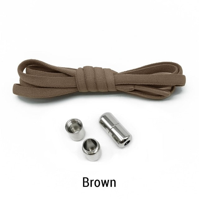 Elastic No Tie Shoelaces - Brown - Sport Finesse