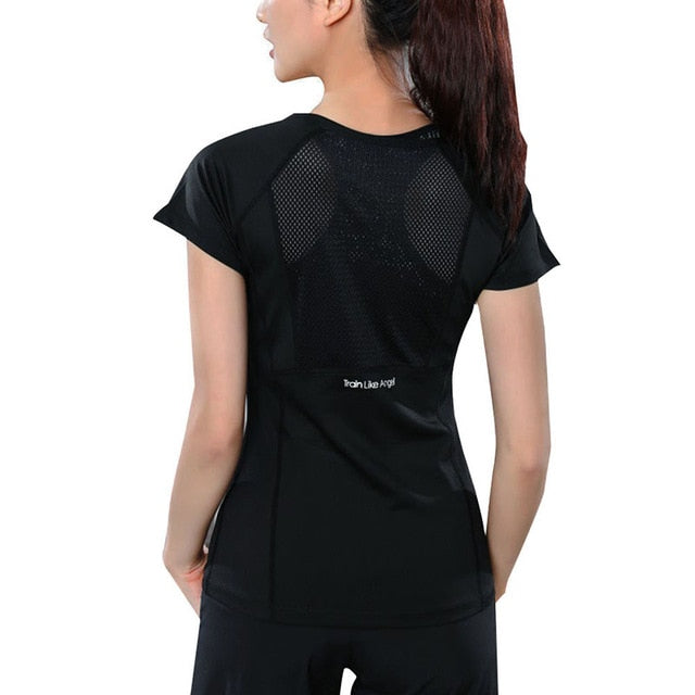 Short Sleeve Mesh Fitness T-Shirt - Black / L - Sport Finesse