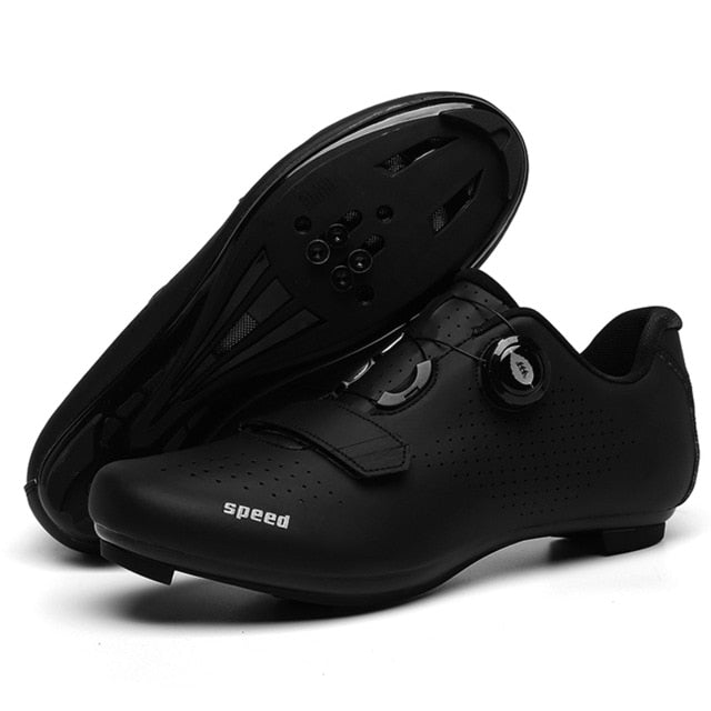 Speed Mountain Bike Cycling Shoes - Full Black Road / 8 - Sport Finesse