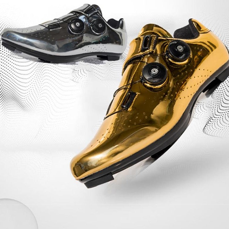 Gold/Silver Unisex Cycling Shoes - Sport Finesse