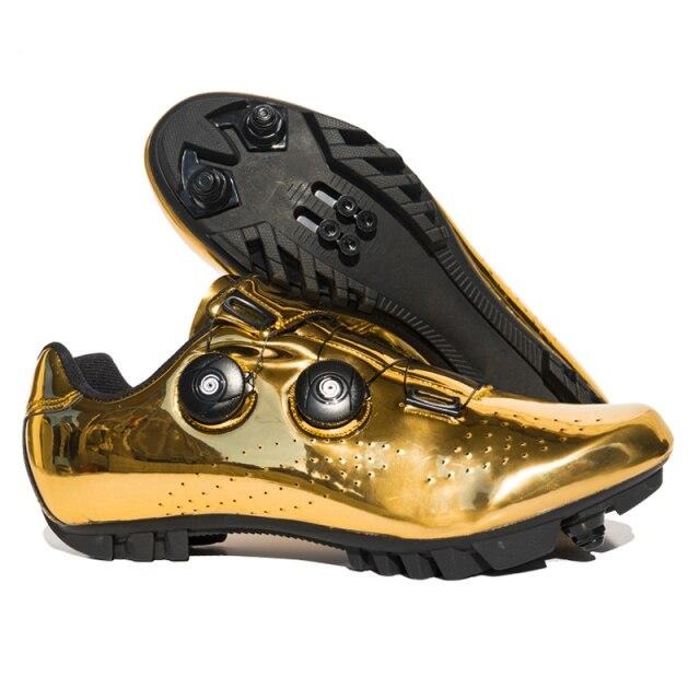 Gold/Silver Unisex Cycling Shoes - Golden MTB / 11 - Sport Finesse