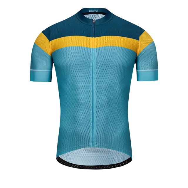 LUBI Summer Men High Quality Cycling Jersey - Blue Blue Yellow / XS - Sport Finesse