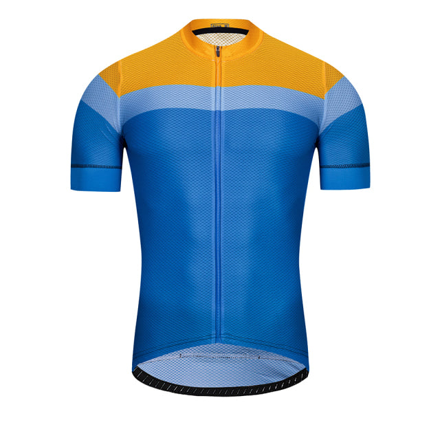 LUBI Summer Men High Quality Cycling Jersey - Blue Yellow Blue / M - Sport Finesse