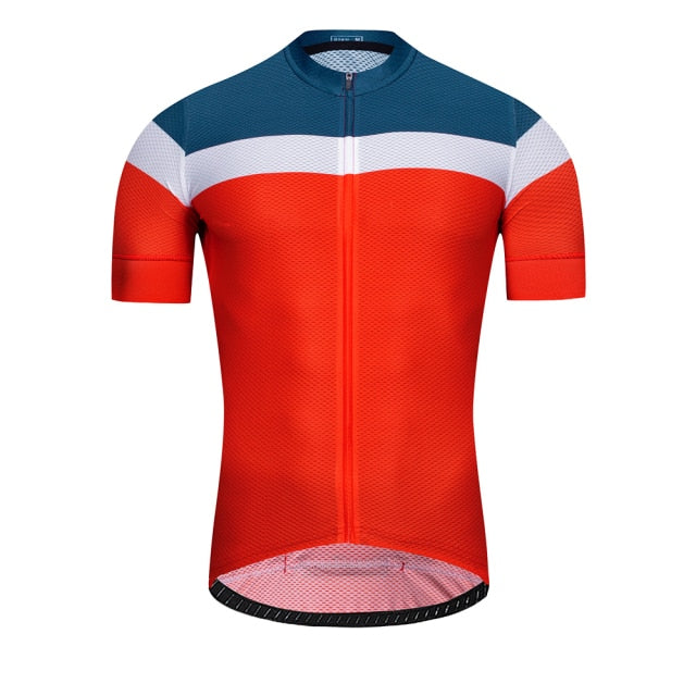 LUBI Summer Men High Quality Cycling Jersey - Red Blue White / XS - Sport Finesse