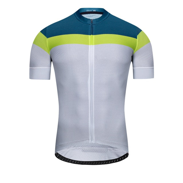 LUBI Summer Men High Quality Cycling Jersey - Grey Blue Green / XXL - Sport Finesse