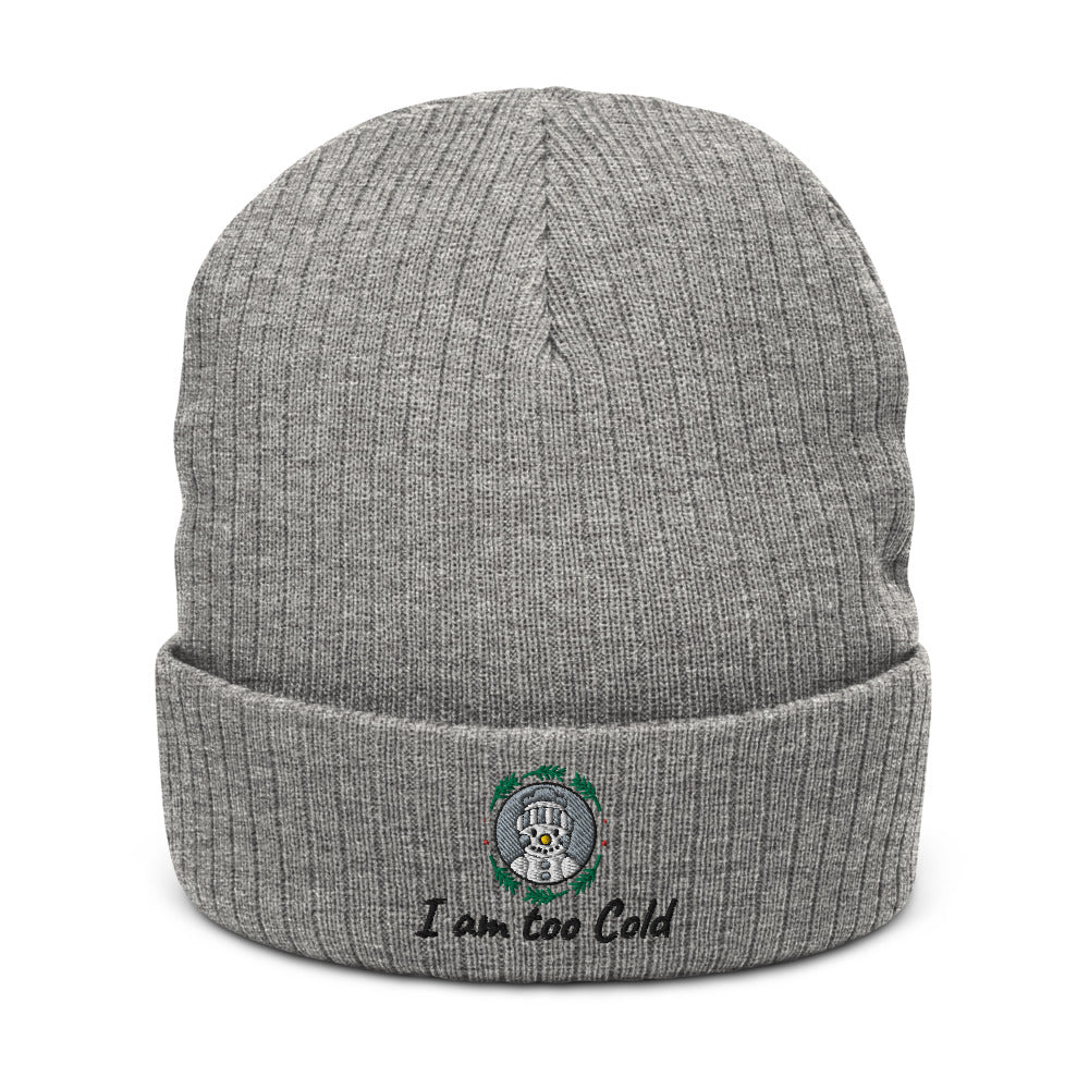I am too Cold Recycled cuffed beanie - Light Grey Melange - Sport Finesse