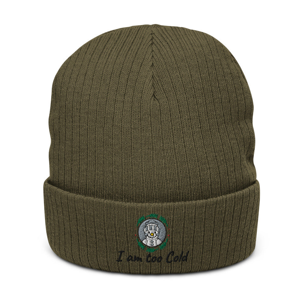I am too Cold Recycled cuffed beanie - Olive - Sport Finesse