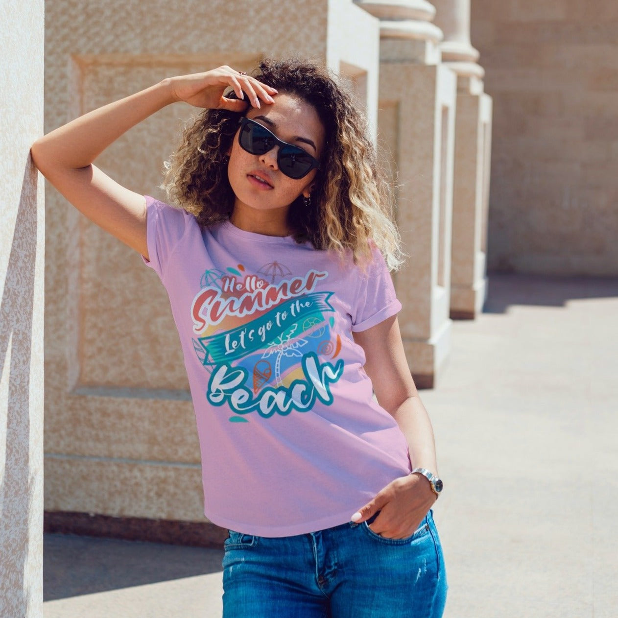 Lets go to the beach Unisex T-Shirt - Lilac / S - Sport Finesse