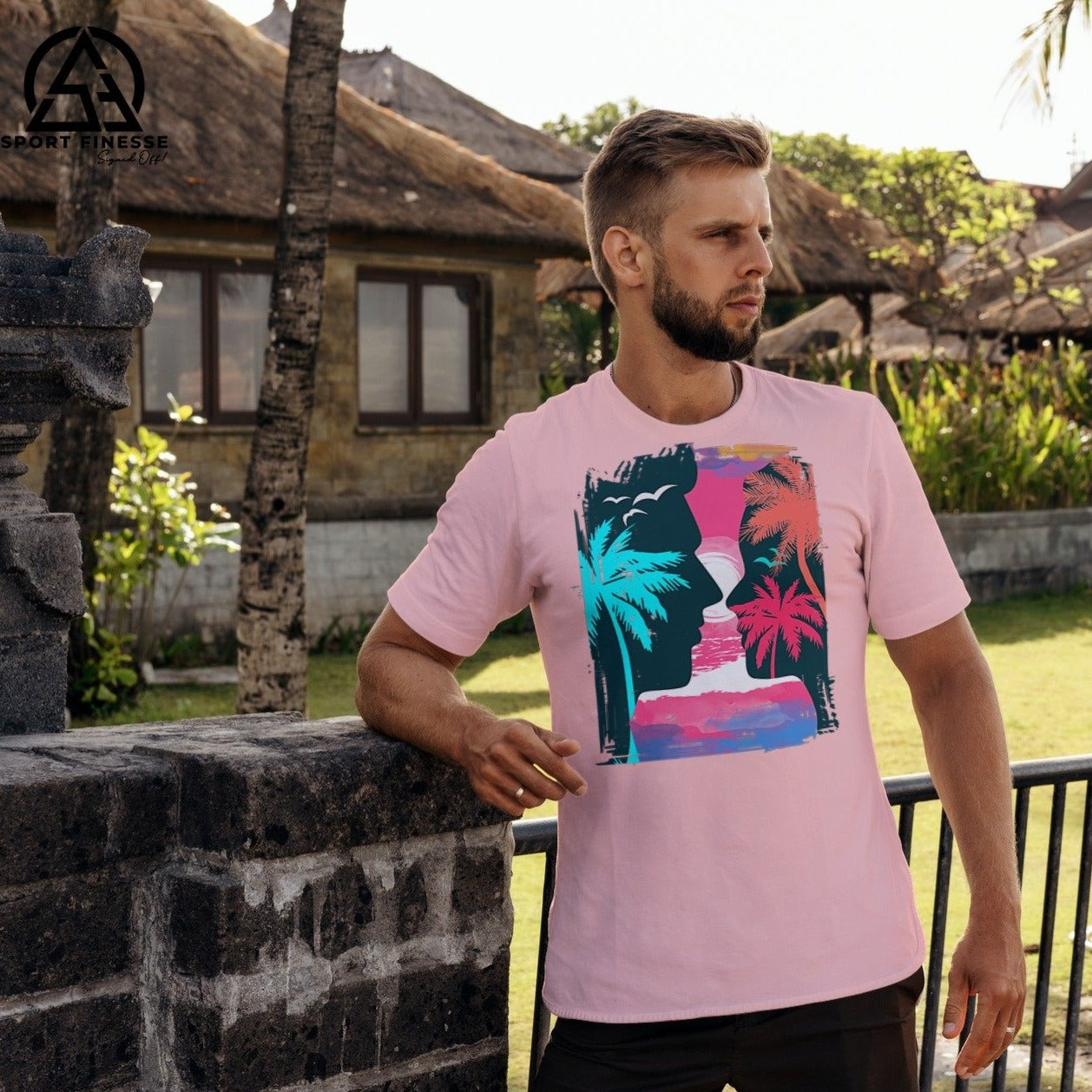Face to Face Summer Sunset T-Shirt - Light Pink / S - Sport Finesse
