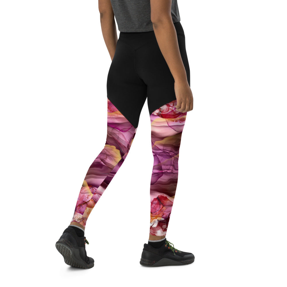 Pink Ink Sports Leggings