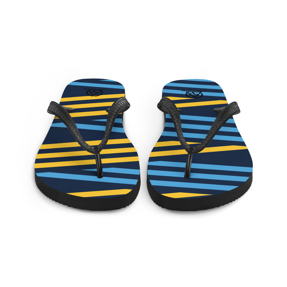 Blue and Yellow Stripes Flip-Flops - Sport Finesse