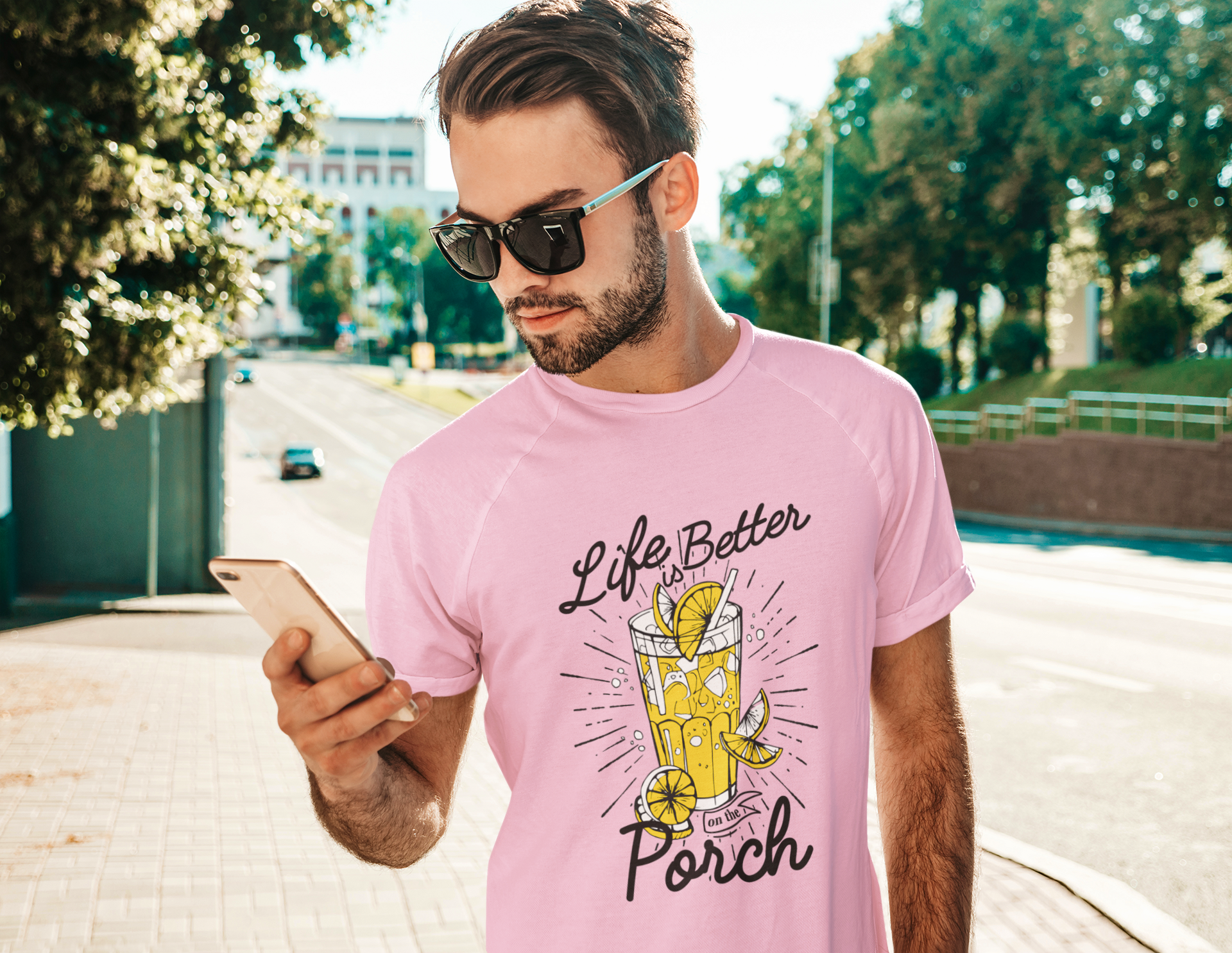 Life is Better on the Porch T-Shirt - Lilac / S - Sport Finesse