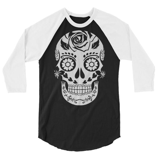 Halloween Skeleton 3/4 sleeve shirt - Black/White / XS - Sport Finesse
