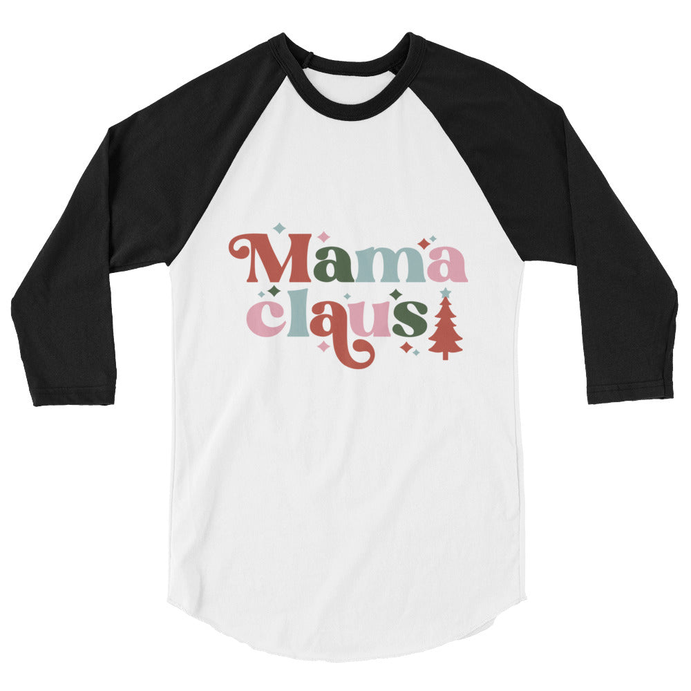 Mama Claus 3/4 Sleeve Shirt - White/Black / XS - Sport Finesse