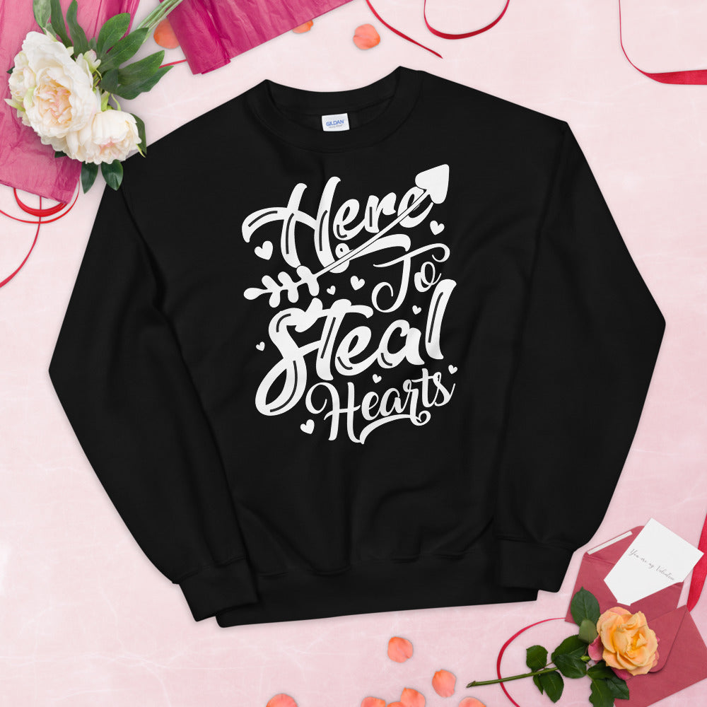 Here to Steal Hearts Sweatshirt - Black / S - Sport Finesse