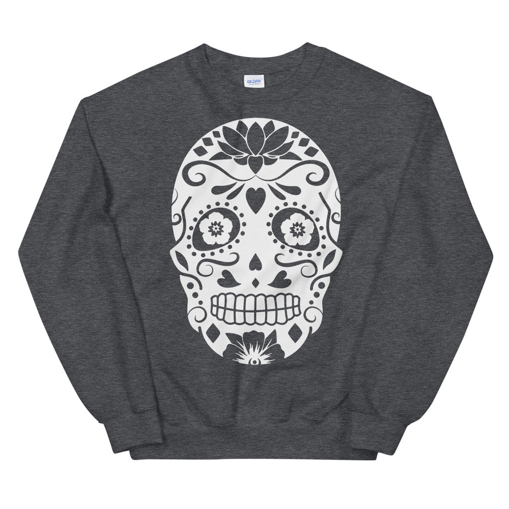 Funny Skull Halloween Unisex Sweatshirt - Dark Heather / S - Sport Finesse