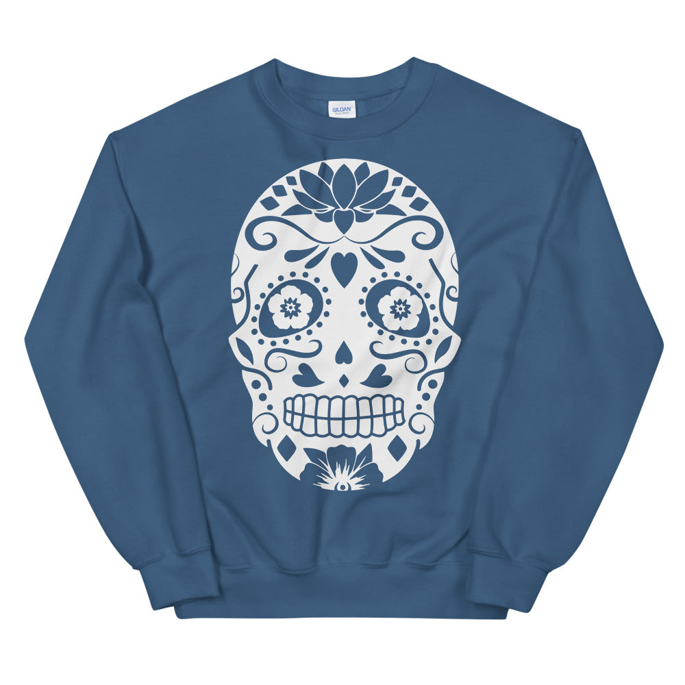Funny Skull Halloween Unisex Sweatshirt - Indigo Blue / S - Sport Finesse