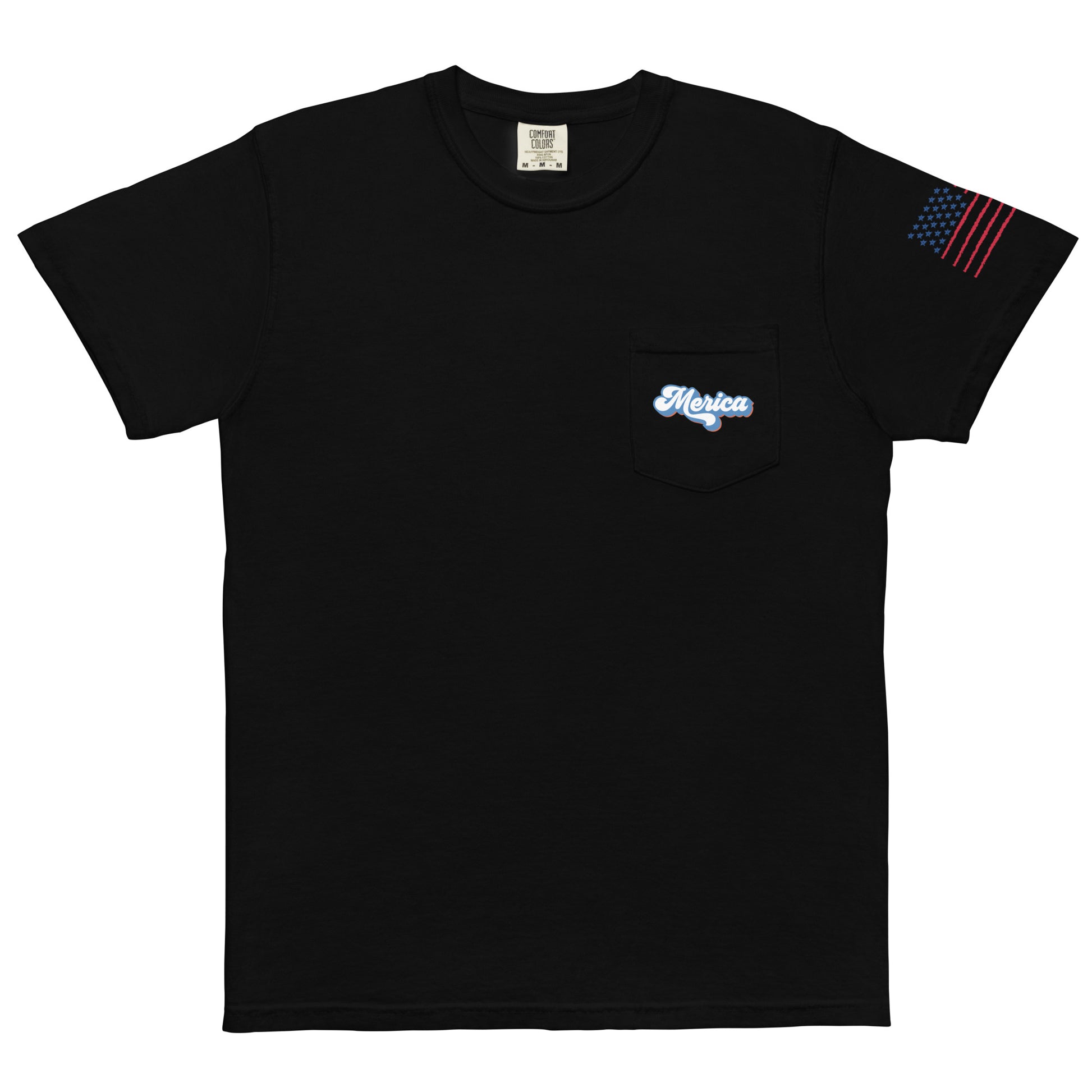 God bless America garment-dyed pocket t-shirt - Black / S - Sport Finesse