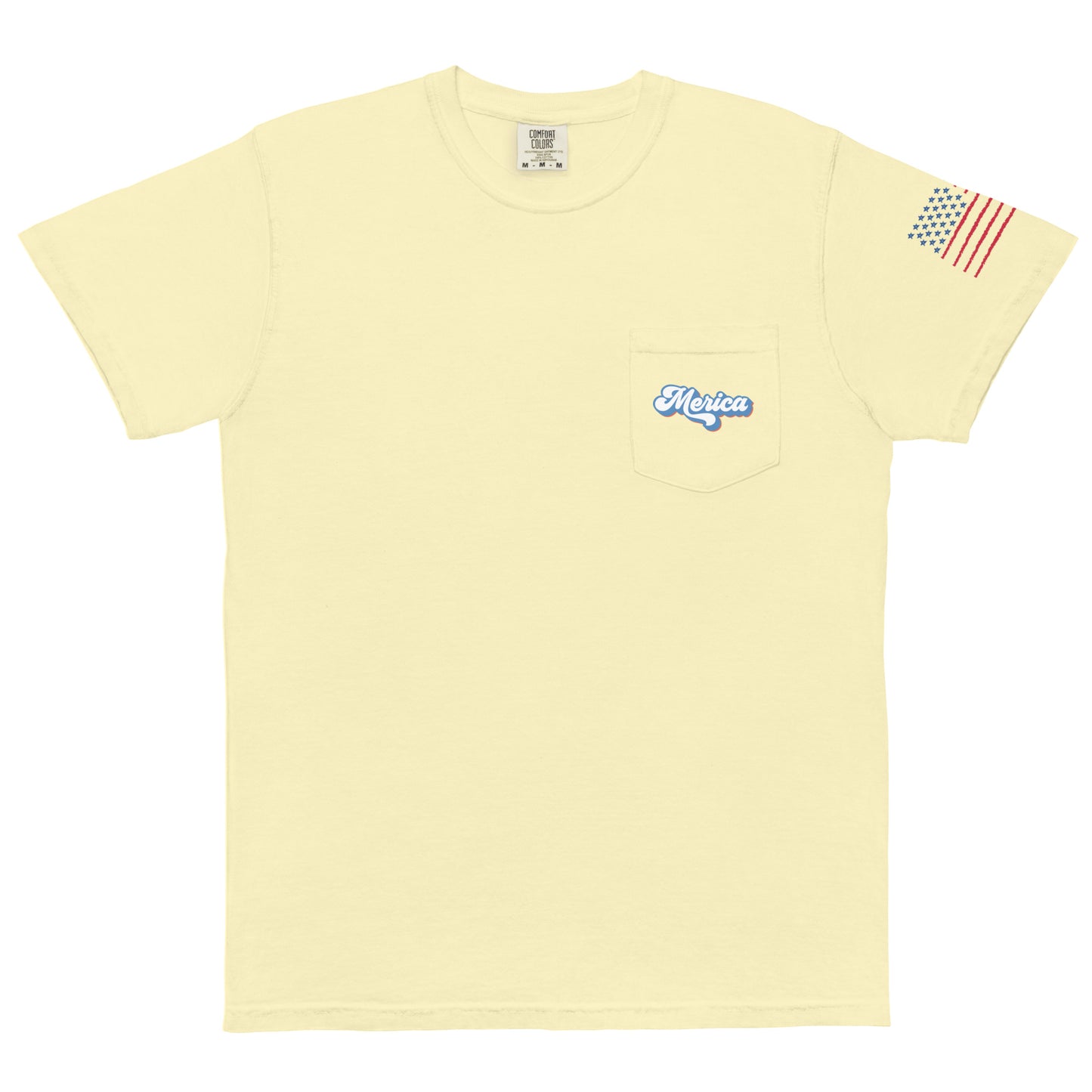 God bless America garment-dyed pocket t-shirt - Butter / S - Sport Finesse