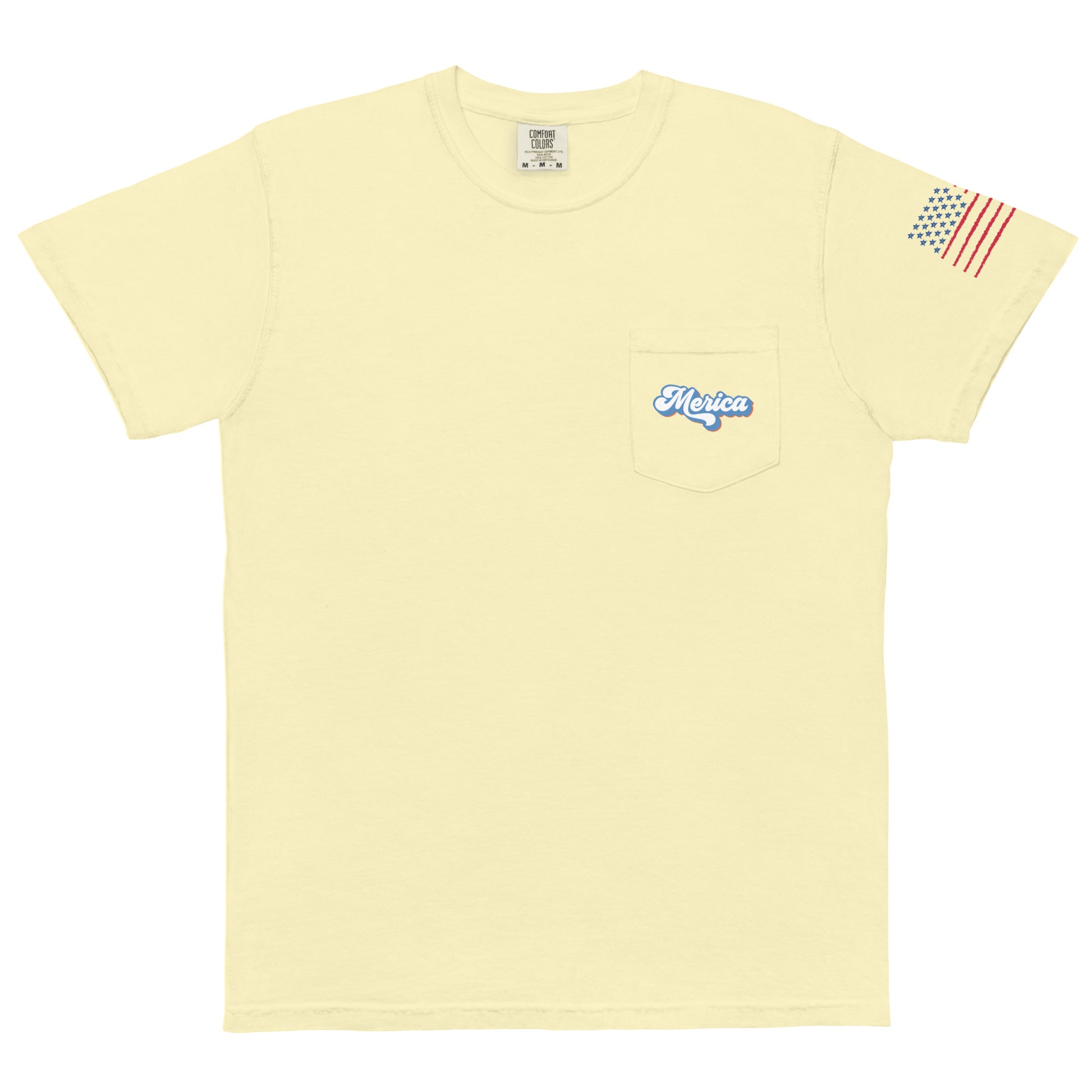 God bless America garment-dyed pocket t-shirt - Butter / S - Sport Finesse