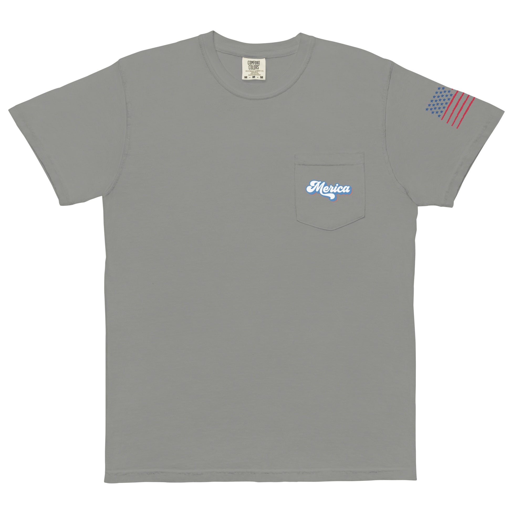 Wild and Free Merica garment-dyed pocket t-shirt - Grey / S - Sport Finesse