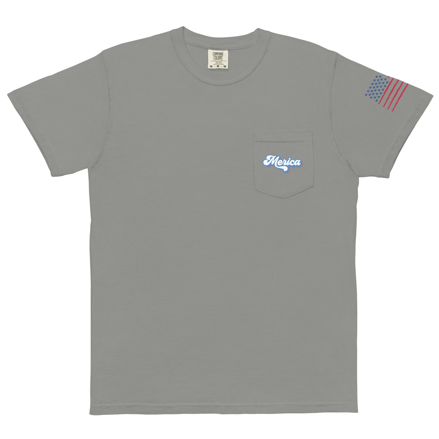 God bless America garment-dyed pocket t-shirt - Grey / S - Sport Finesse