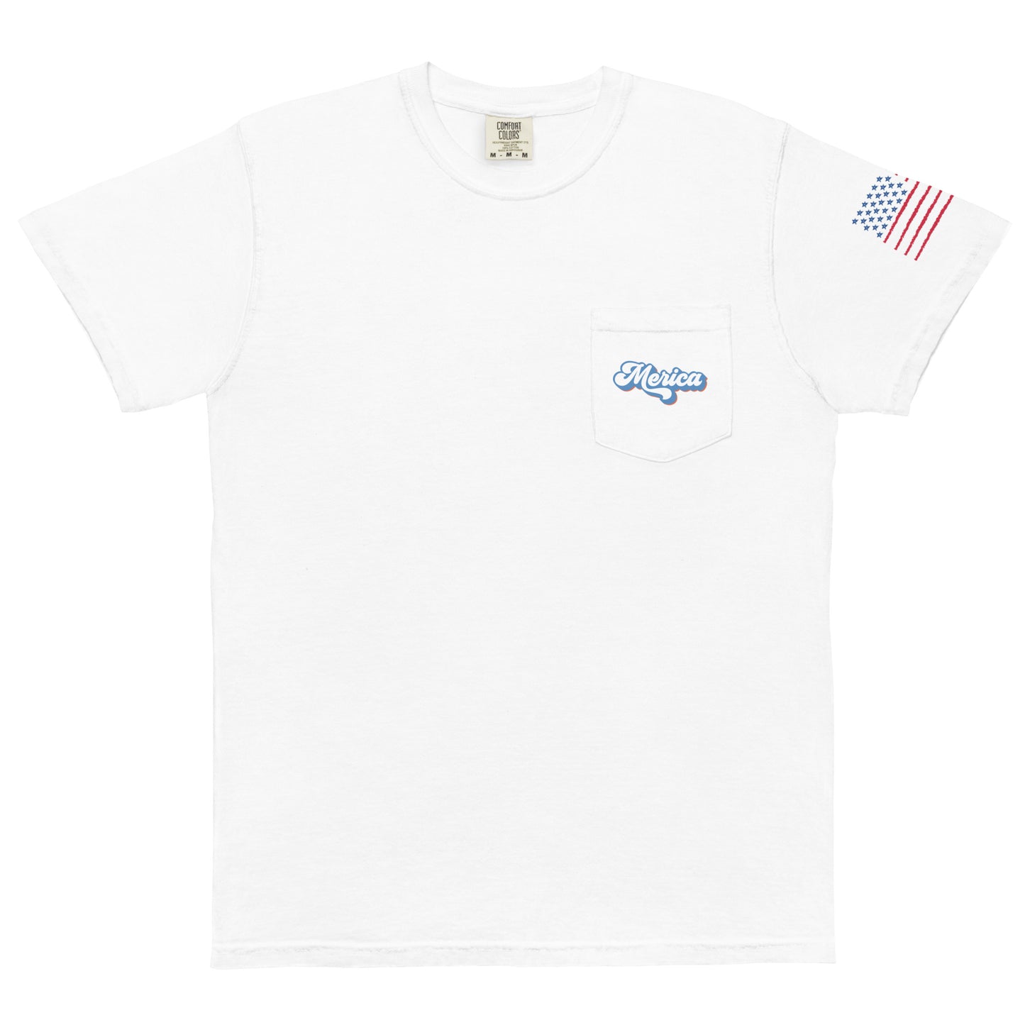 God bless America garment-dyed pocket t-shirt - White / S - Sport Finesse