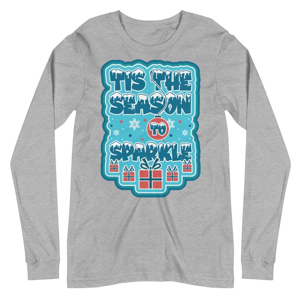 Season to Sparkle Long Sleeve Tee - Athletic Heather / XS - Sport Finesse