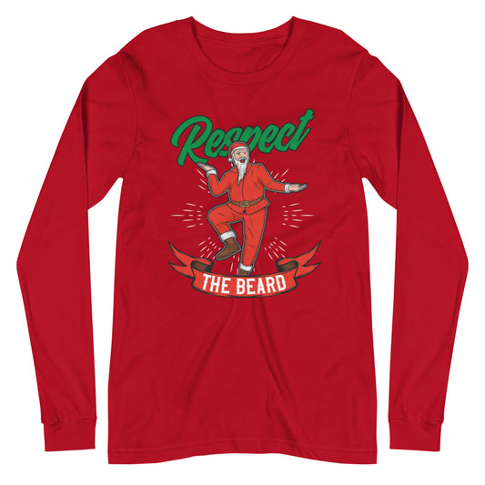 Respect the Beard Long Sleeve Tee - Red / XS - Sport Finesse