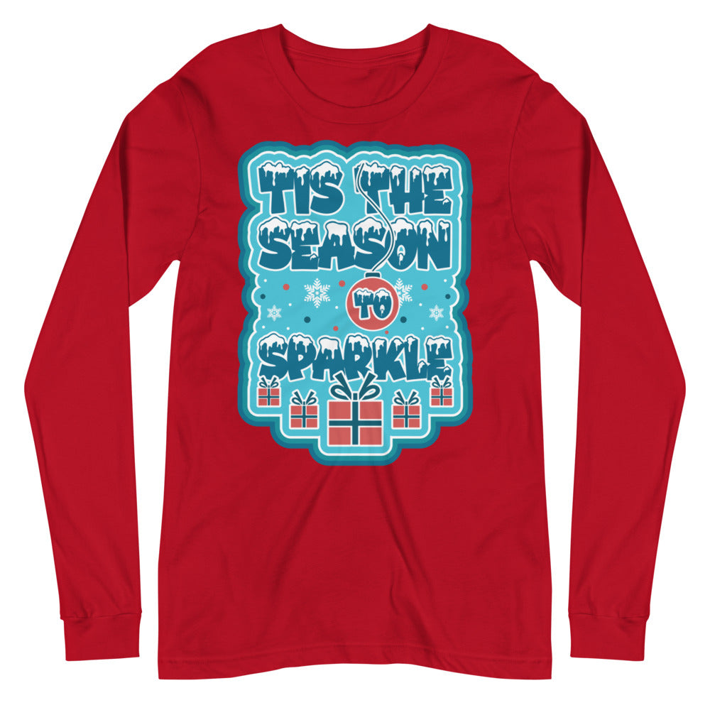 Season to Sparkle Long Sleeve Tee - Red / XS - Sport Finesse