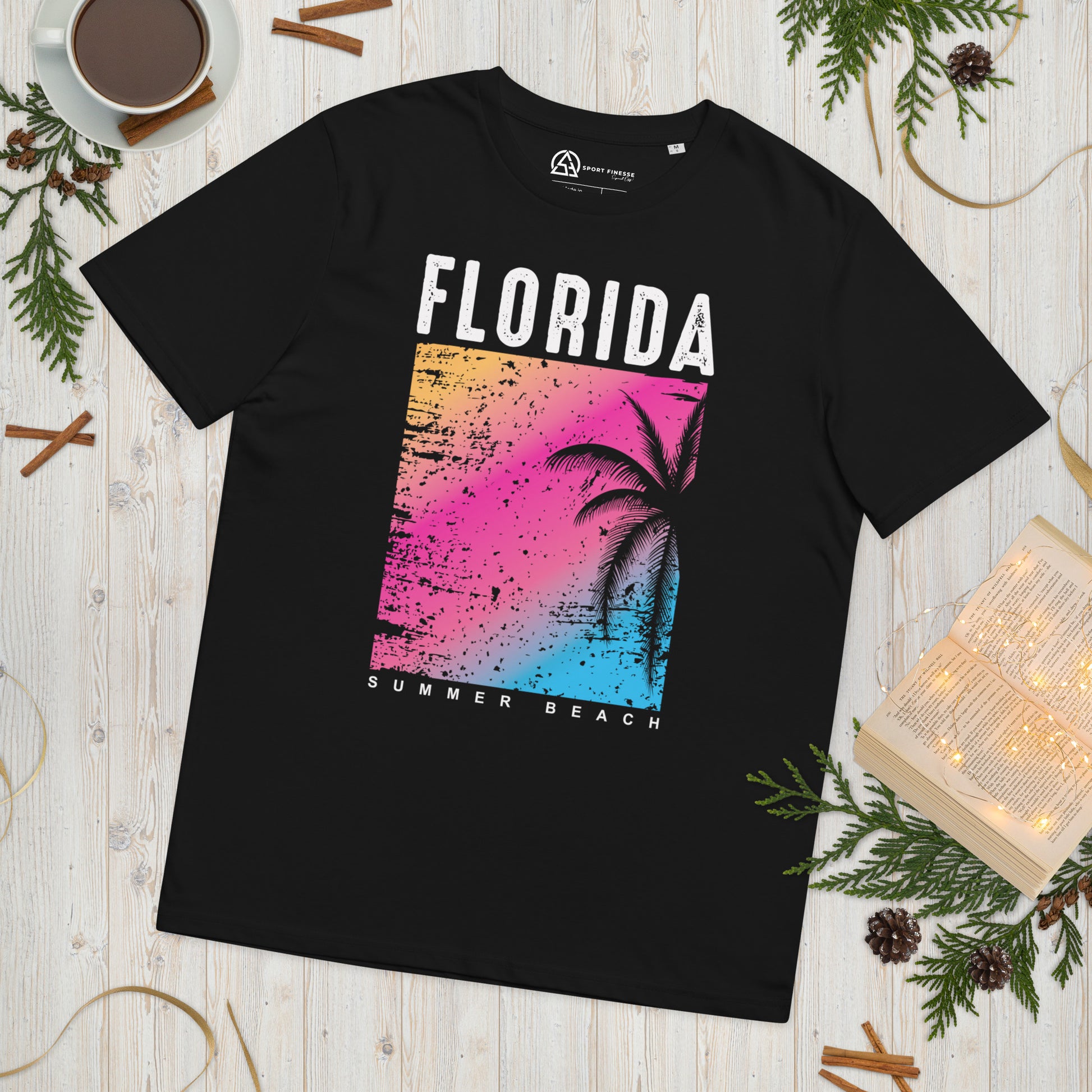 Florida Beach Unisex organic cotton t-shirt - Black / S - Sport Finesse