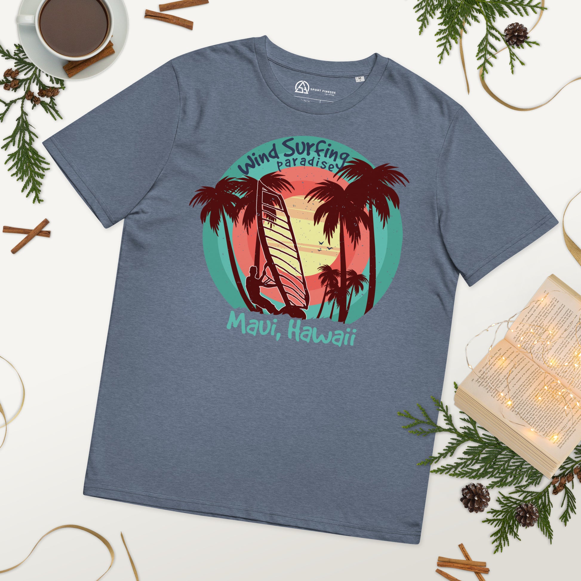 Windsurfing Paradise Maui beach Unisex organic cotton t-shirt - Sport Finesse