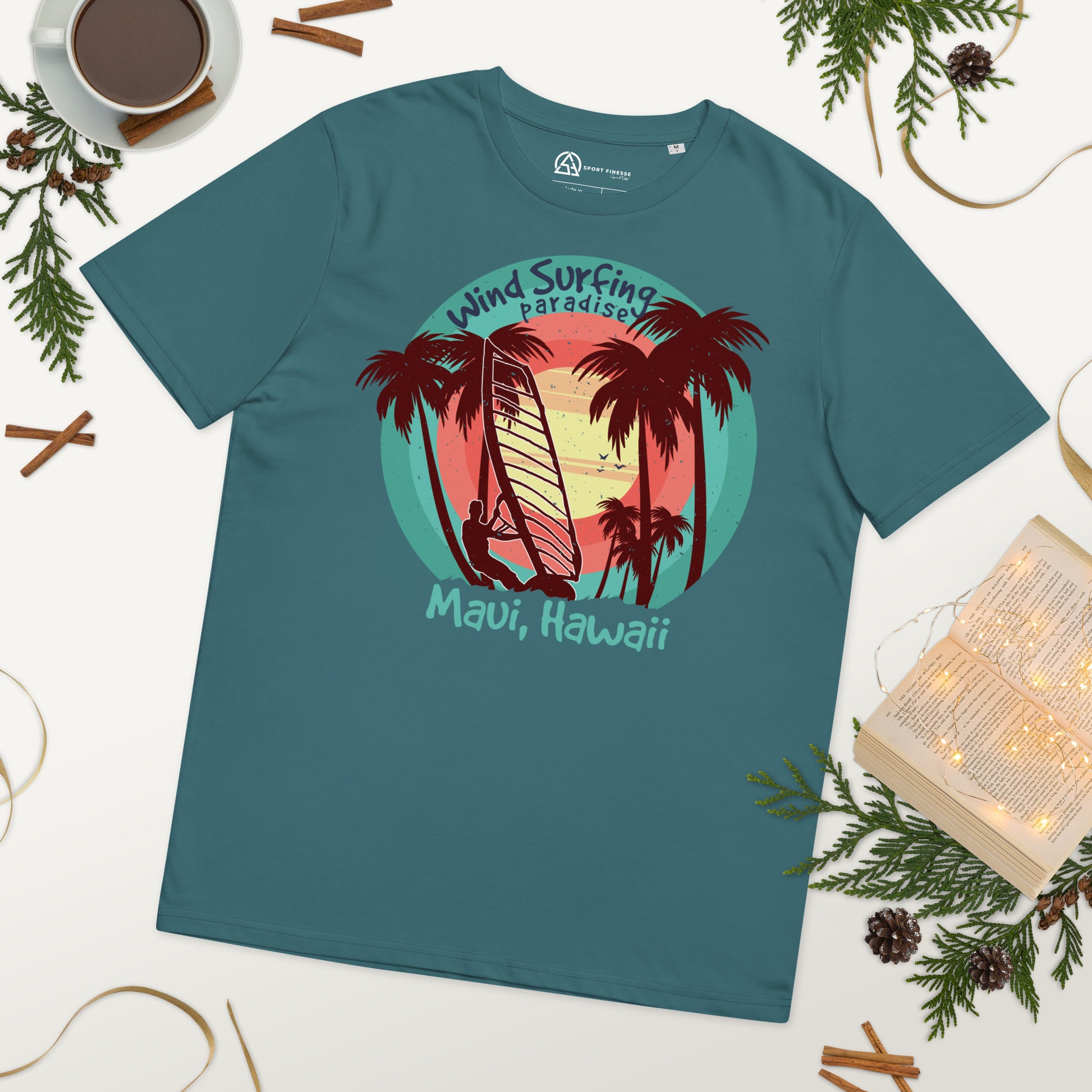 Windsurfing Paradise Maui beach Unisex organic cotton t-shirt - Sport Finesse