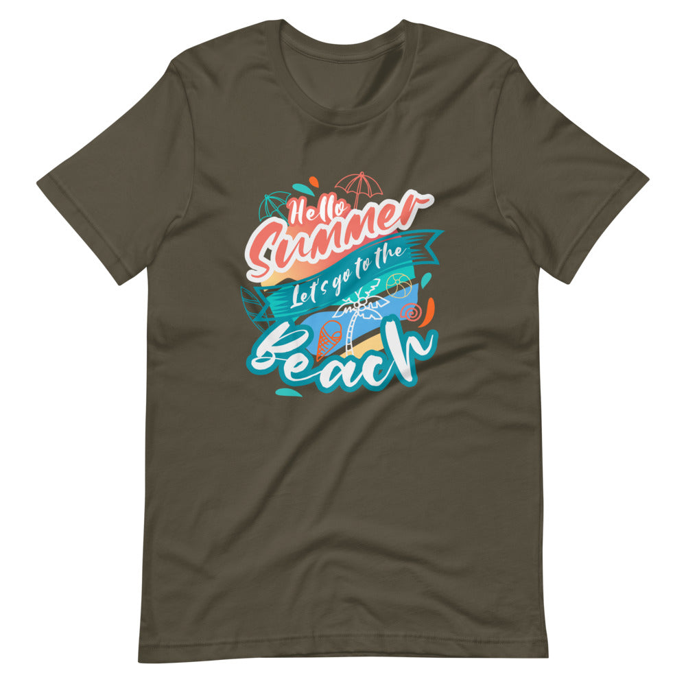 Lets go to the beach Unisex T-Shirt - Army / S - Sport Finesse