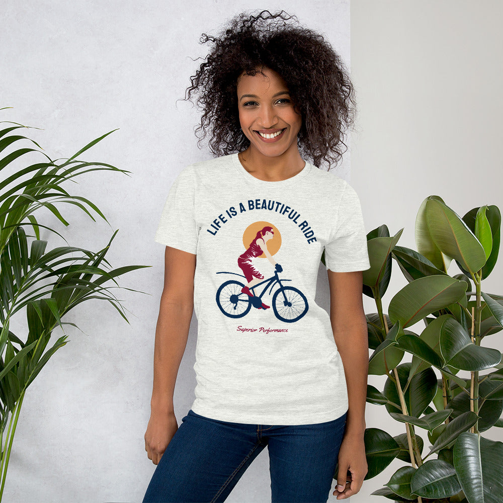 Life Is A Beautiful Ride Cycling T-Shirt - Ash / S - Sport Finesse