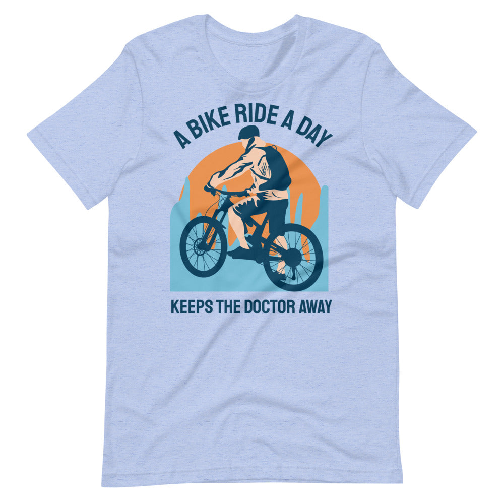 Keeps the Doctor Away Cycling T-Shirt - Heather Blue / S - Sport Finesse