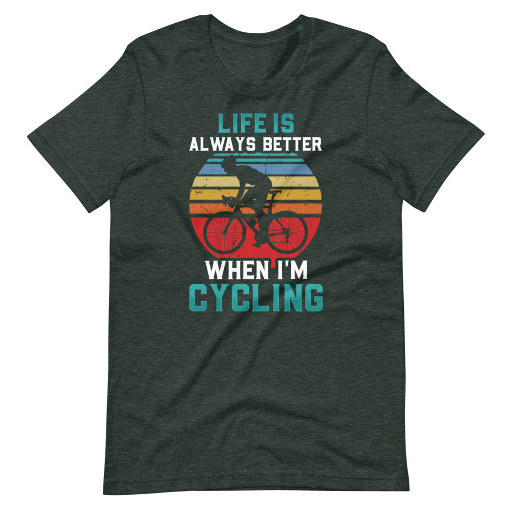 Life is Always Better Cycling T-Shirt - Heather Forest / S - Sport Finesse