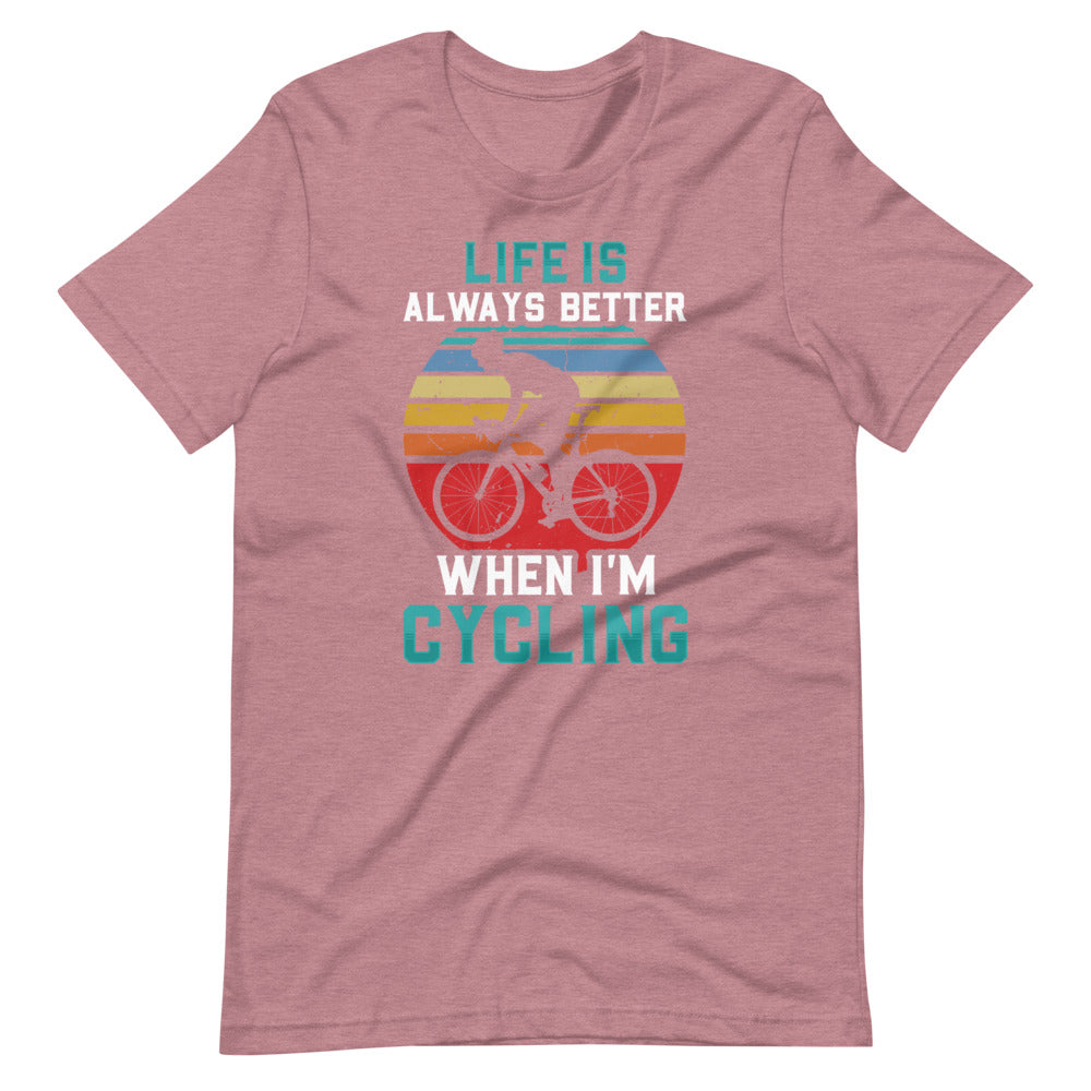 Life is Always Better Cycling T-Shirt - Heather Orchid / S - Sport Finesse