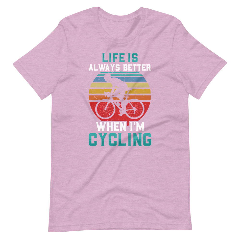 Life is Always Better Cycling T-Shirt - Heather Prism Lilac / S - Sport Finesse