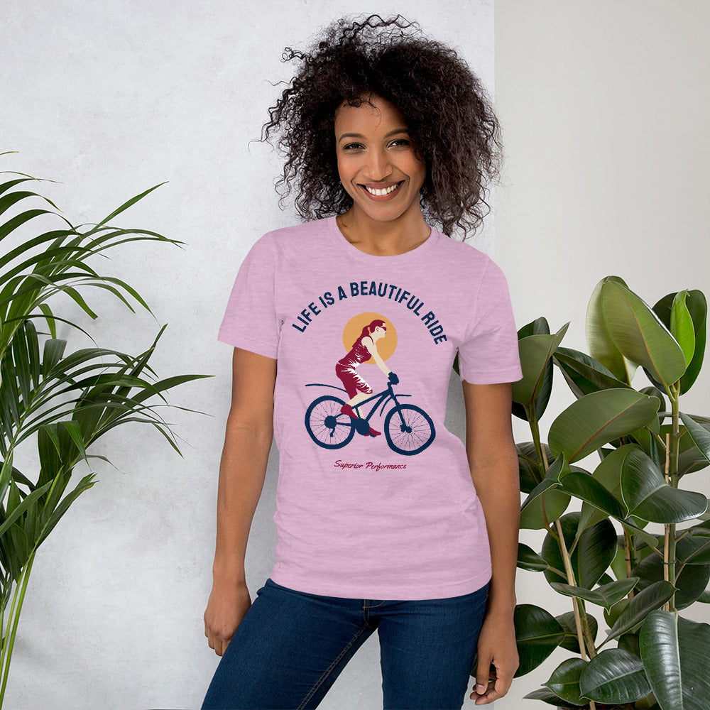 Life Is A Beautiful Ride Cycling T-Shirt - Heather Prism Lilac / S - Sport Finesse