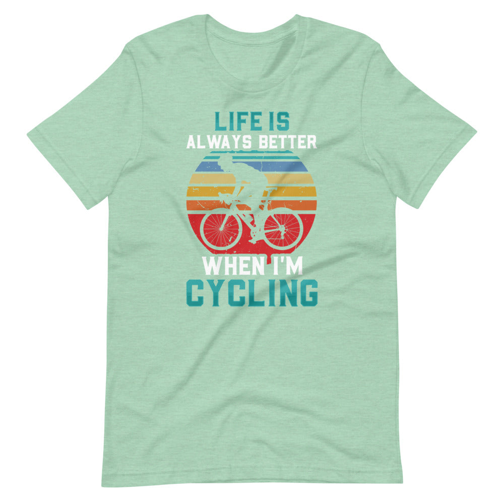 Life is Always Better Cycling T-Shirt - Heather Prism Mint / S - Sport Finesse