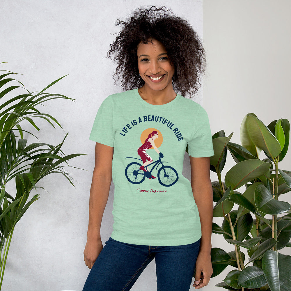 Life Is A Beautiful Ride Cycling T-Shirt - Heather Prism Mint / S - Sport Finesse