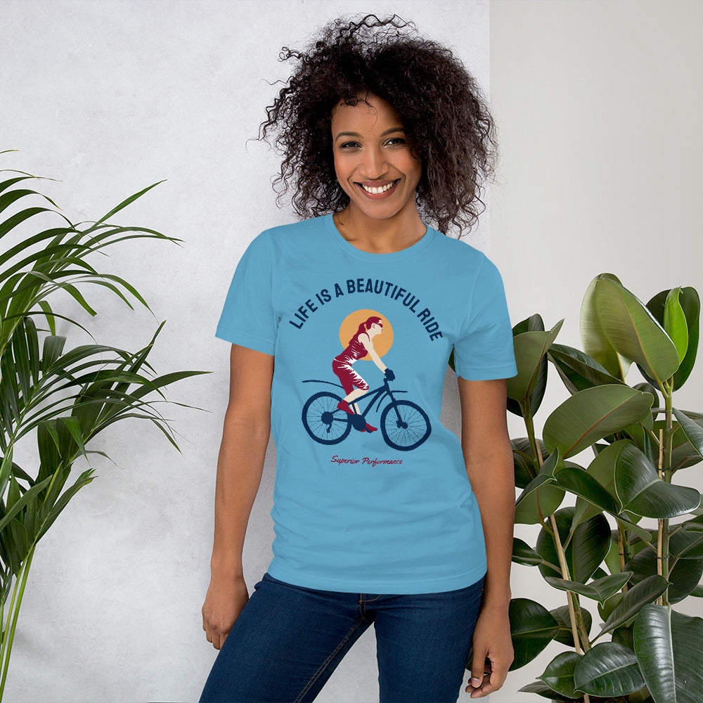Life Is A Beautiful Ride Cycling T-Shirt - Ocean Blue / S - Sport Finesse