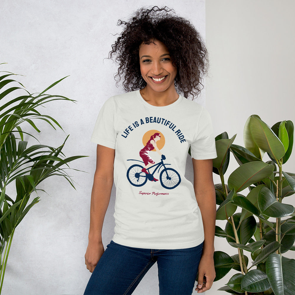 Life Is A Beautiful Ride Cycling T-Shirt - Silver / S - Sport Finesse