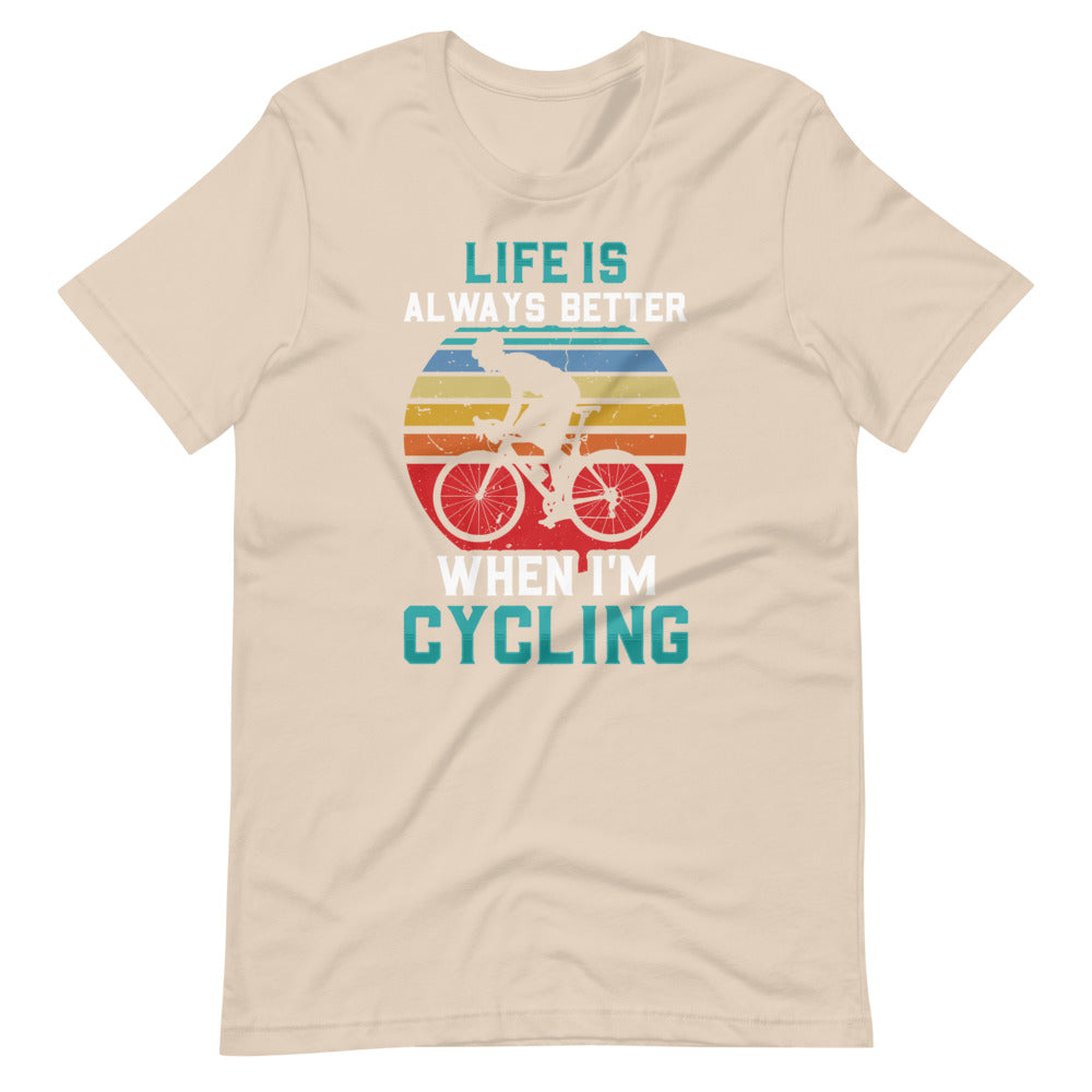 Life is Always Better Cycling T-Shirt - Soft Cream / S - Sport Finesse